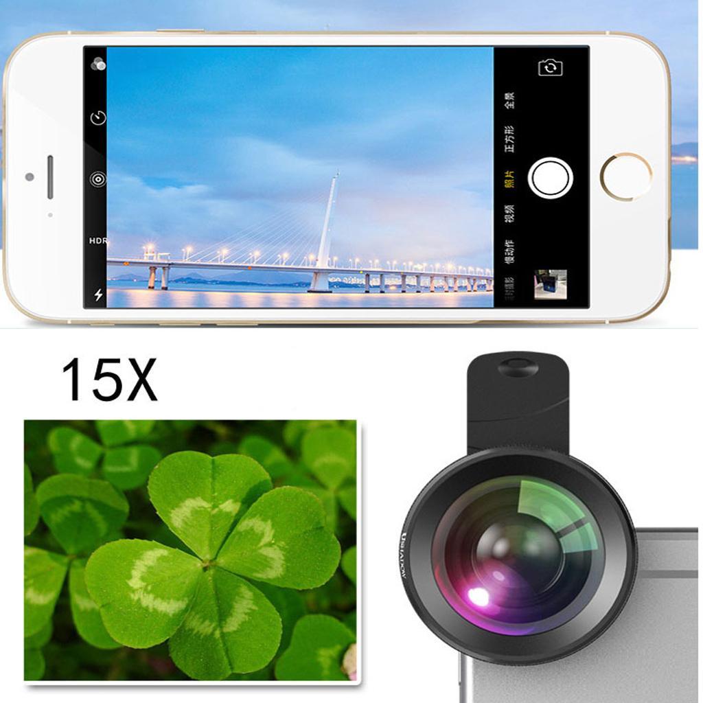 2 in 1 Cell Phone Camera Wide Angle &Macro Lens for iPhone 8/ 8 plus/ 7/X