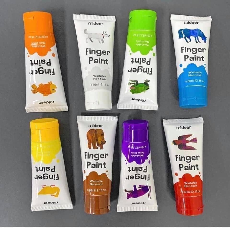 Bộ màu vẽ tay Finger Paint 8 màu - chính hãng MIDEER