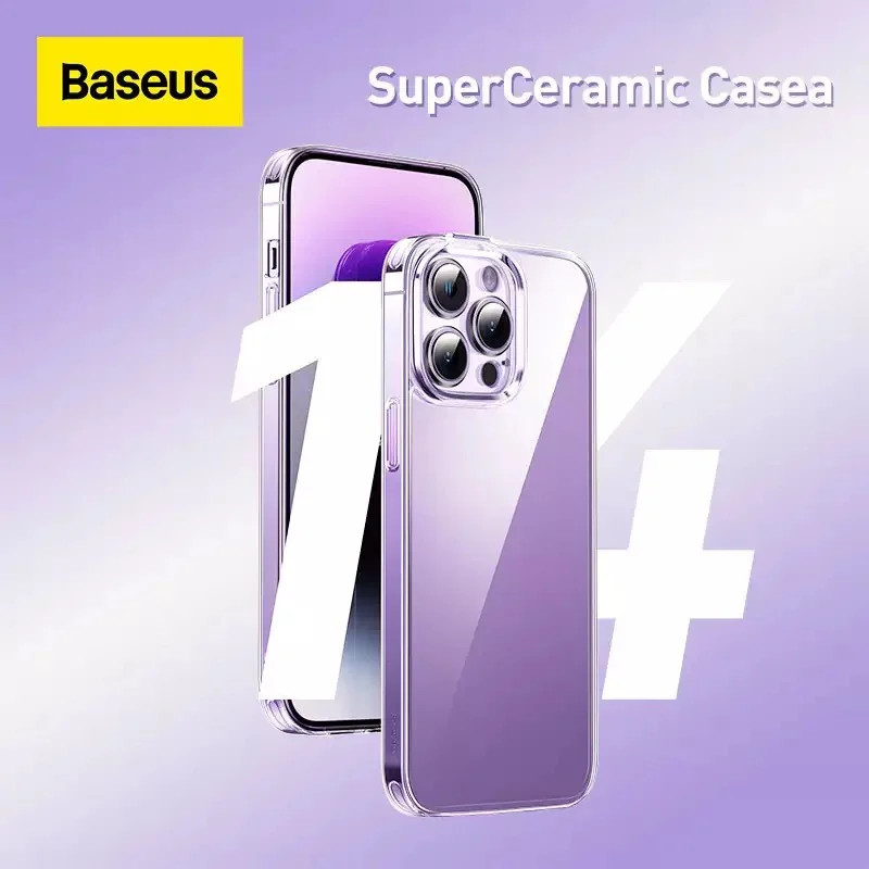 Combo Ốp Lưng &amp; Kính Cường Lực iPhone 14 Series Baseus SuperCeramic Series Glass Case - hàng chính hãng