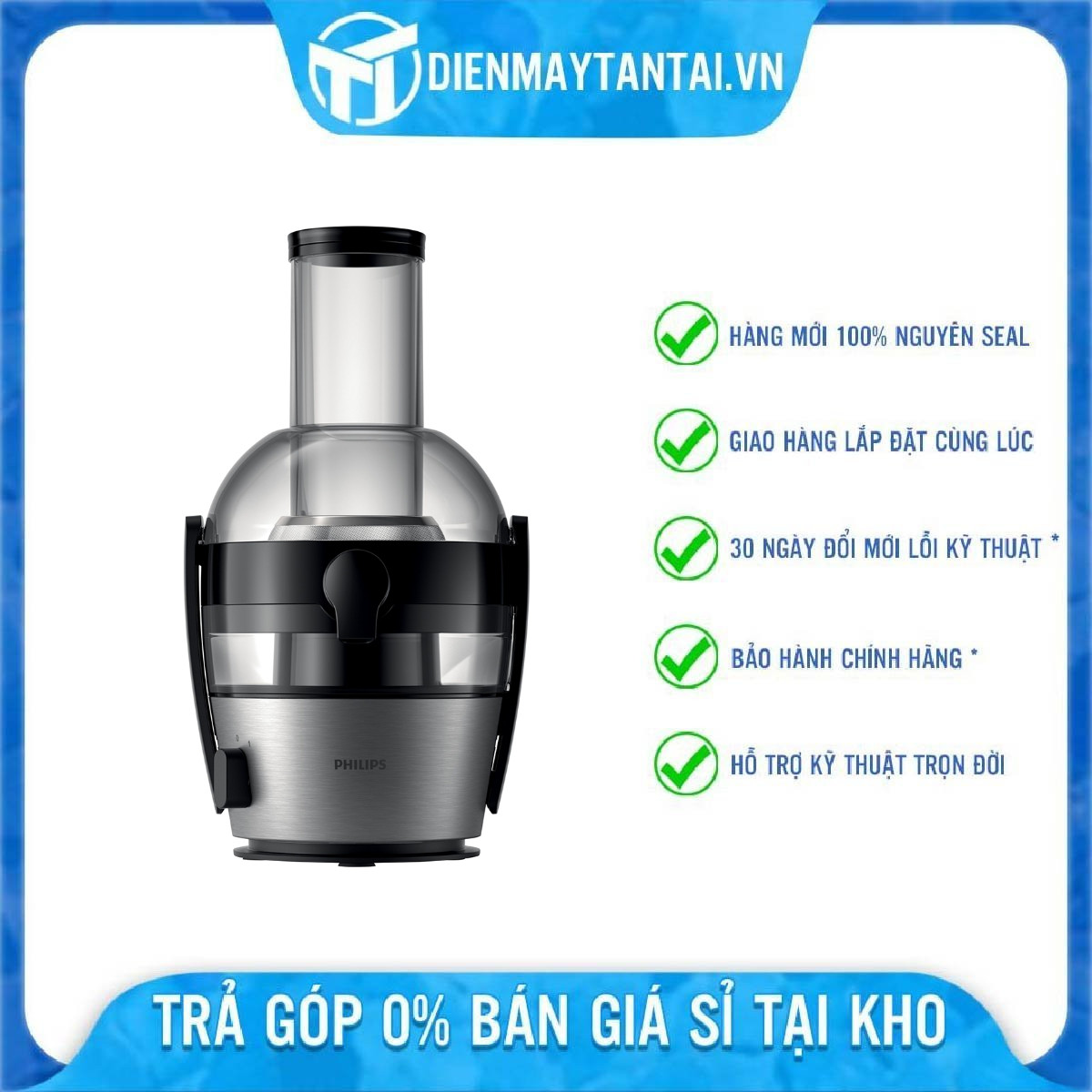 Máy Ép Trái Cây Philips HR1863/20, 800W Công nghệ Quick Clean, Hàng Chính Hãng