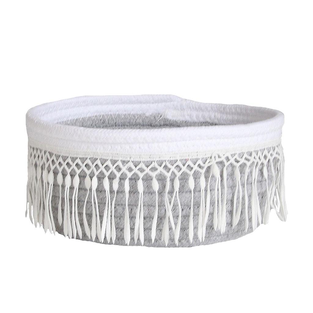 Multifunctional Cotton Woven Basket Washable for Sundries Home Bath