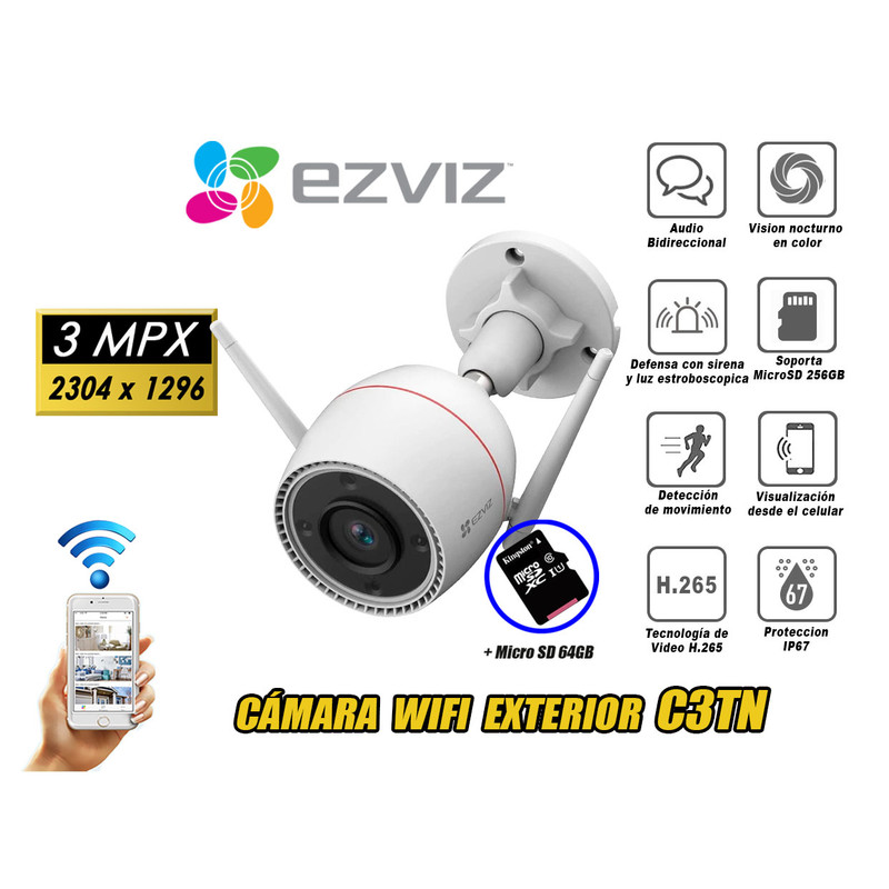 Camera Wifi EZVIZ C3TN 3MP đàm thoại 2 chiều - Hàng chính hãng