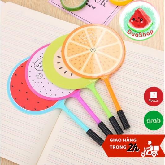 Bút bi chiếc quạt in hình trái cây  3D tươi mát Duashop