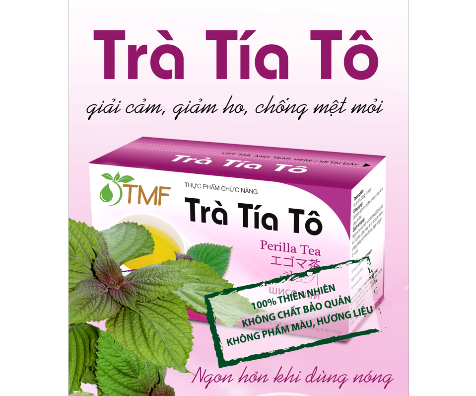 Trà Tía Tô Tâm Minh Foods dạng túi lọc hộp 20 gói