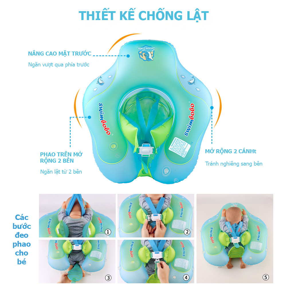 Phao bơi chống lật cho bé từ 1 tuổi đến 5 tuổi