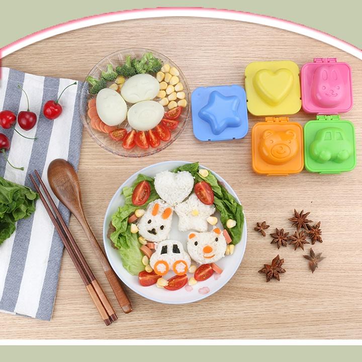 [Giá hủy diệt] Sét 6 Khuôn Bento Làm Cơm Nắm, Đậu Hủ Đồ Ăn Dặm Kiểu Nhật Cho Bé [Dahamart - Siêu Thị Ăn Dặm]