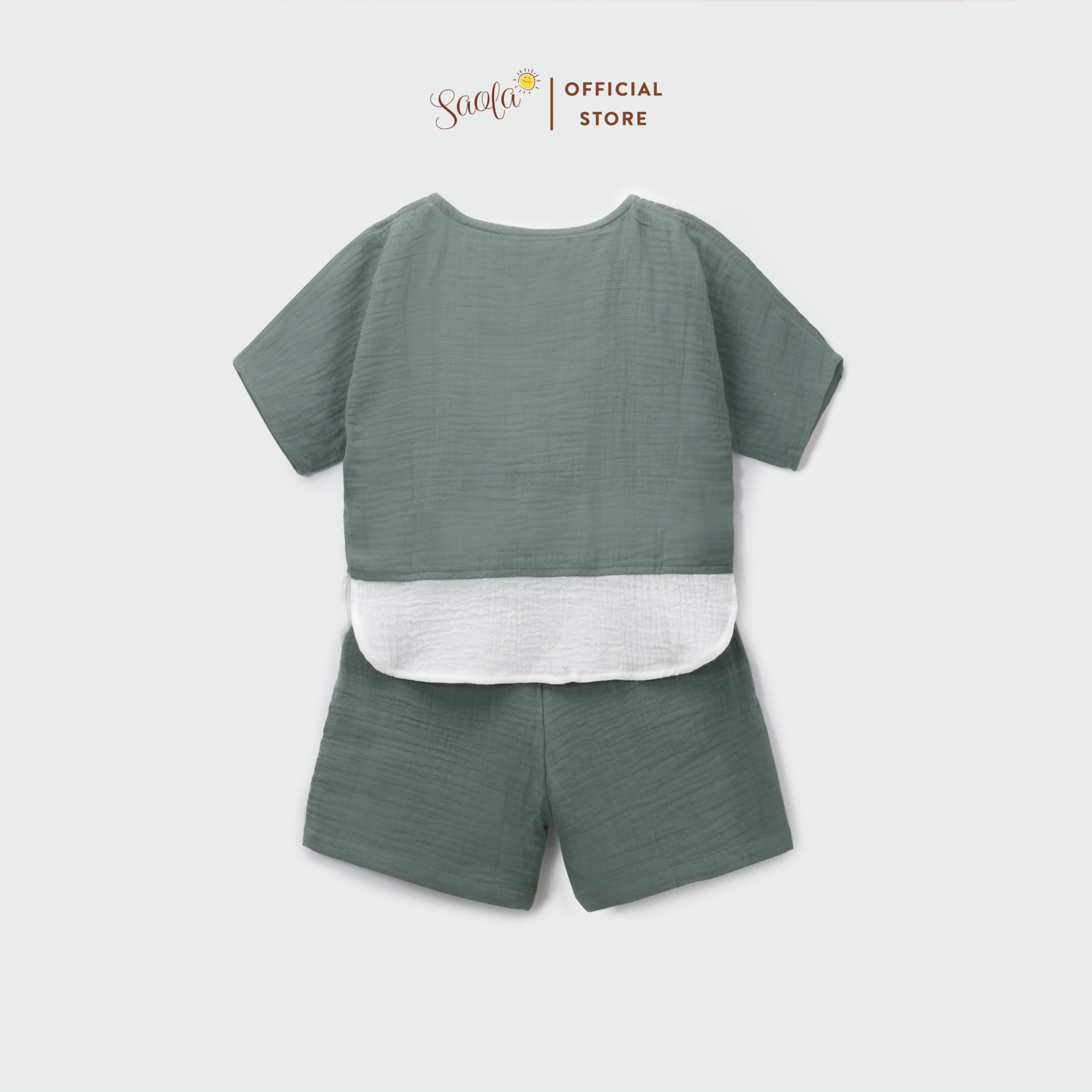 Bộ Áo Quần Cho Bé Trai/ Bé Gái Chất Liệu Muslin Cao Cấp Thoáng Mát - LEON SET - SEM001 - SAOLA KIDS CLOTHING