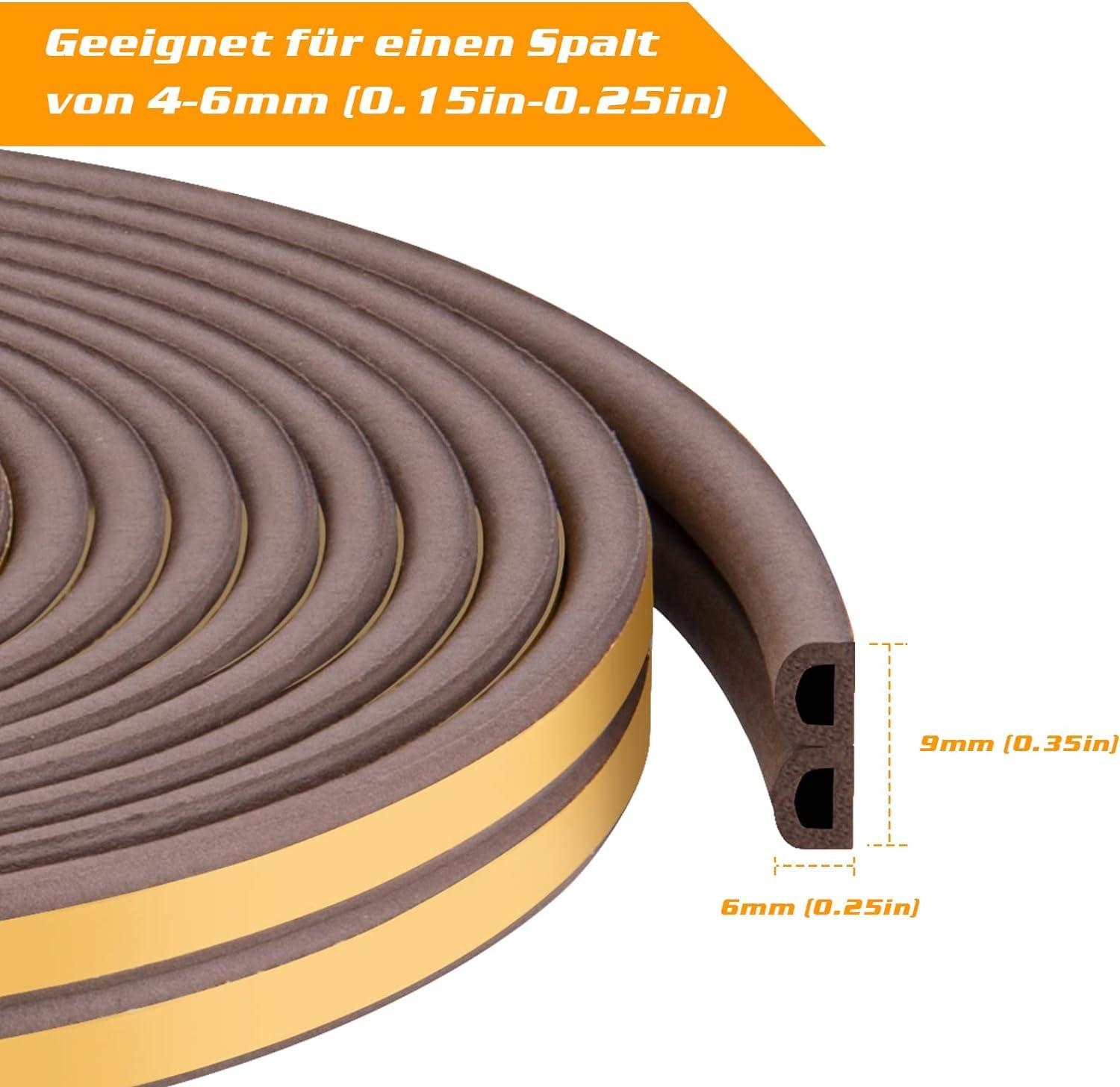 Gói 20M Dây Cói Tự Dính Chống Va Chạm Cửa Bịt Kín Dải Cửa Và Cửa Sổ để Chống Chịu Thời Tiết/Cách Âm-9Mm * 6Mm