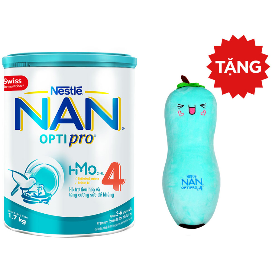 Sữa bột NAN OPTIPRO 4 1.7kg + Tặng Gối ôm hạt đậu