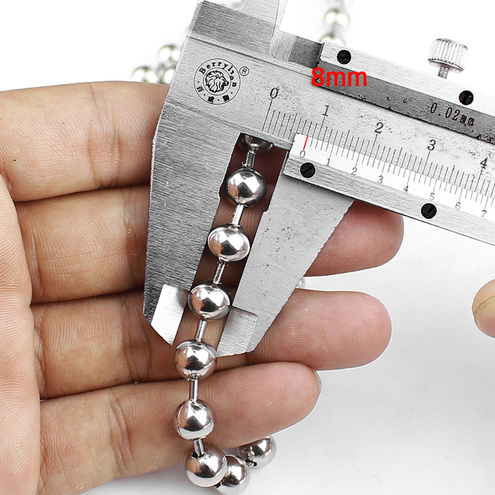Dây chuyền inox Bi tròn to 8li MDC001_8 Không đen không gỉ sét