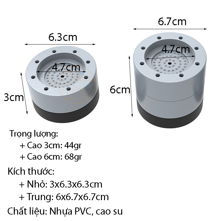 Combo 4 Chân Đế Kê Máy Giặt, Tủ Lạnh Đa Năng Phù Hợp Nhiều Máy