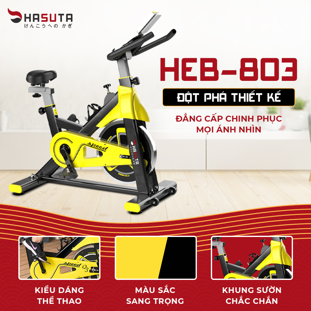 Xe Đạp Tập Thể Dục Nhật Bản Tại Nhà HASUTA HEB-803 Hiển Thị Chỉ Số Đầy Đủ - Hàng Chính Hãng