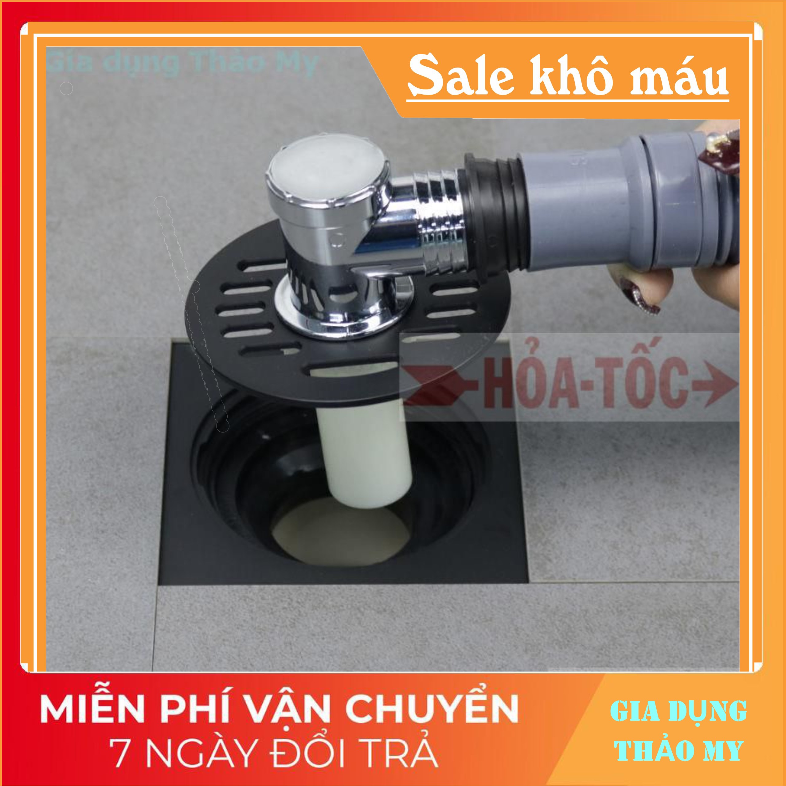 Bộ thoát nước máy giặt, thoát nước thải lắp thoát sàn, ngăn mùi Chữ L