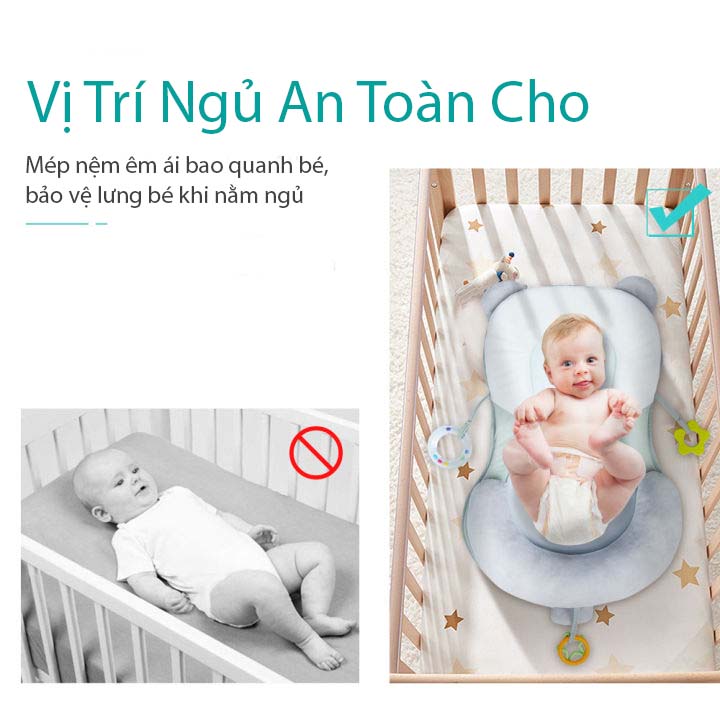 Gối Chống Trào Ngược Cho Bé Sơ Sinh Cao Cấp Litte Baby Chất Liệu Thoáng Khí - Đệm Ngủ Cho Bé Đúng Tư Thế Chống Trào Ngược Giúp Bé Ngủ Ngon