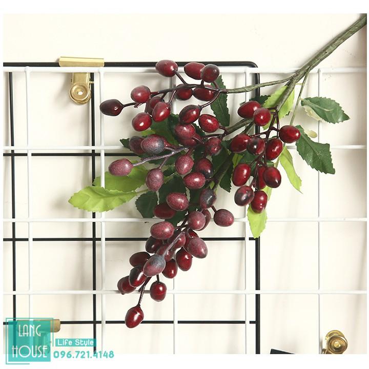 Hoa Giả Hoa Lụa - CÀNH ĐIỂM QUẢ BERRY Loại 1 Giống Thật