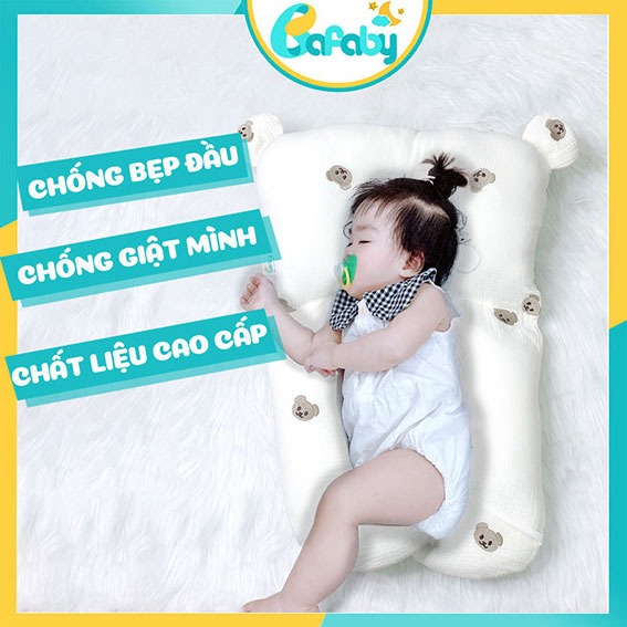 Gối Ôm Cho Bé Sơ Sinh Đa Năng Chữ U Chống Giật Mình Chống Méo Bẹp Đầu Chất Liệu Cao Cấp Siêu Tiện Lợi