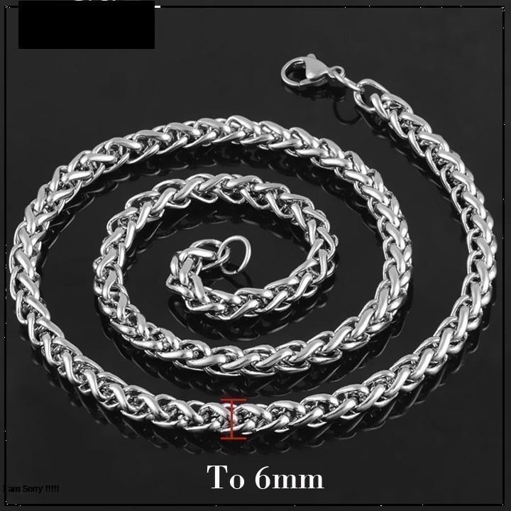 Dây Chuyền Nam Inox Bông Dừa 6mm Cá Tính Không Đen- QCDC12