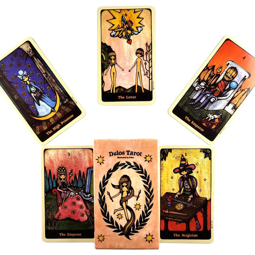 Bộ Bài Delos Tarot 78 Lá Bài Tặng Đá Thanh Tẩy