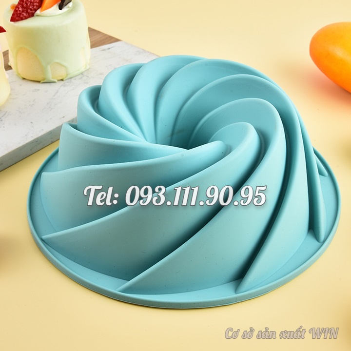 Khuôn silicon làm bánh, rau câu hình xoắn ốc loại 20 cm – Mã số 1202
