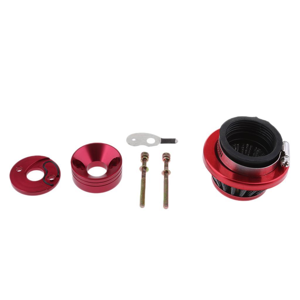 Red Aluminum Adapter With Air Filter for 2-stroke 47cc & 49cc Pocket Bike
