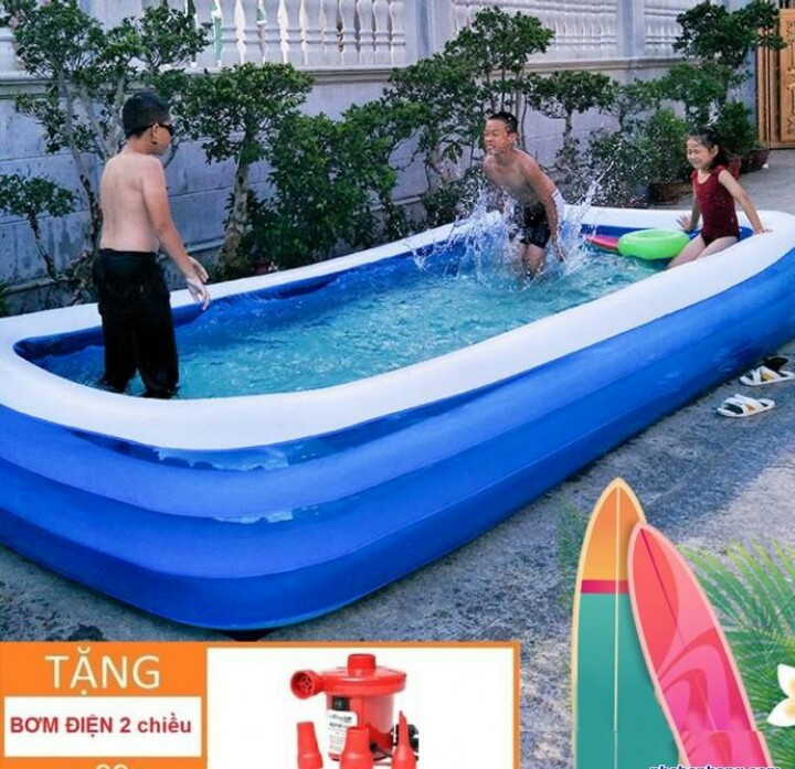 Bể bơi gia đình 260*165*60cm gia đình(tặng kèm bơm điện 2 chiều) cao cấp