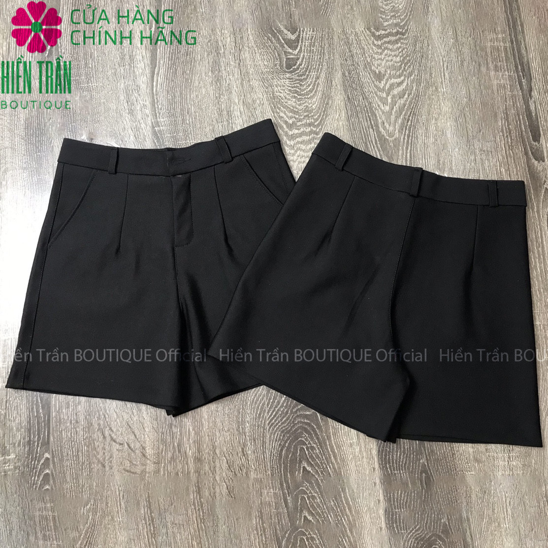 Quần short nữ Hiền Trần BOUTIQUE cạp cao chất vải Umi Hàn cao cấp co giãn tốt tôn dáng