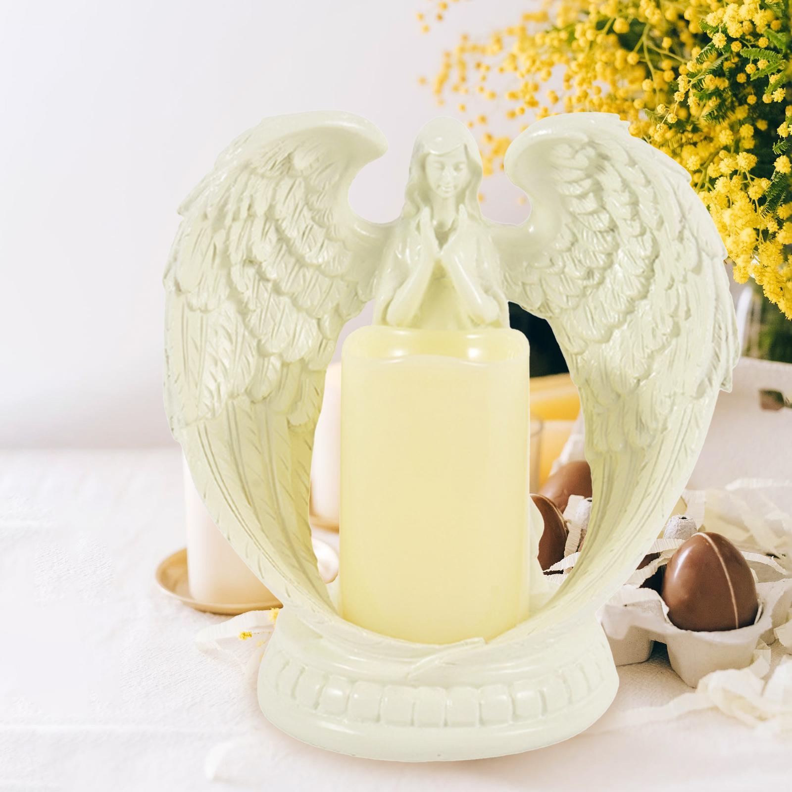 Angel LED Candle Angel Figurines Flameless Candles Flickering Commemorate Angel Candles Home Party Memorial Decor