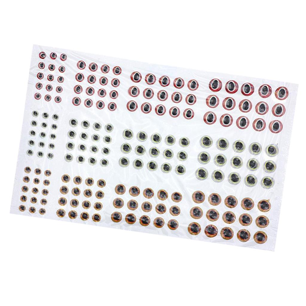 183pcs Fishing Lure Eyes 3D Holographic Eyes Fly Tying Jigs Crafts DIY Red White