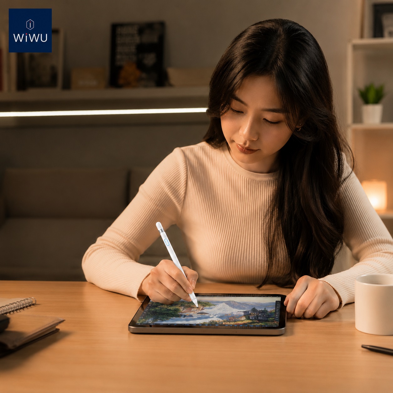 bút cảm ứng thông minh 1.45mm nét siêu mảnh tương thích iPhone iPad Androids Windows WIWU Picasso P339 Pin 10h, Bật Là Dùng - Không Cần Bluetooth, Viết Tự Nhiên, Vẽ Mượt Mà, Tương Thích Đa Thiết Bị - Hàng nhập khẩu