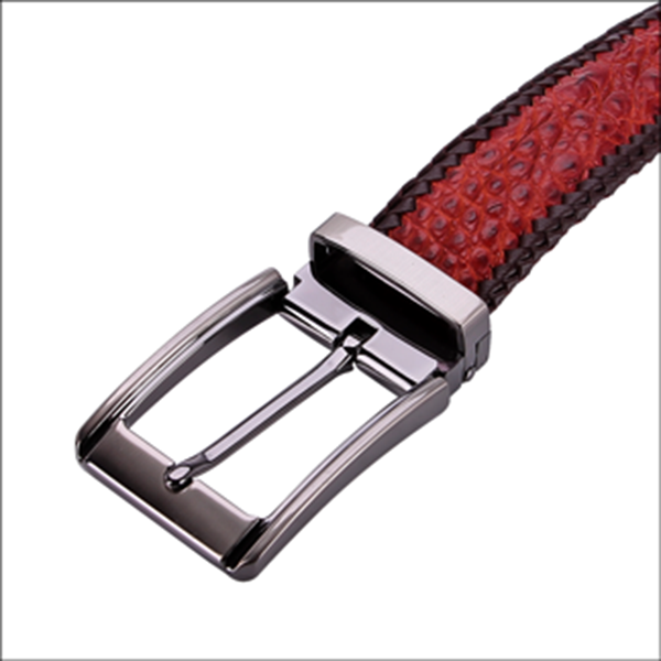 Dây nịt nam da cá sấu màu nâu đỏ HJ94205-40-41-53-78