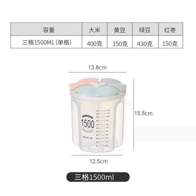 Hộp đựng đồ khô có chia ngăn