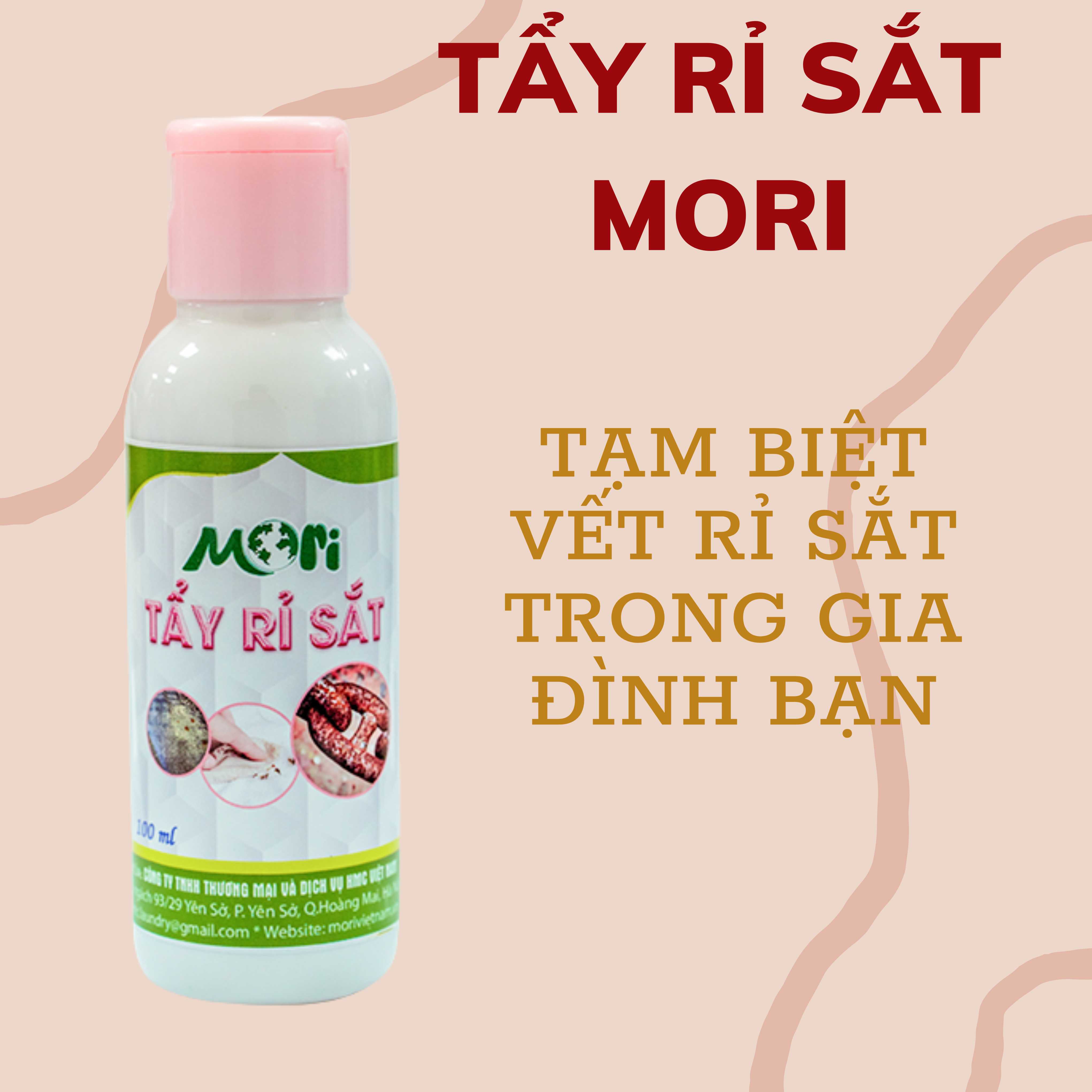 TẨY RỈ SẮT MORI TRÊN QUẦN ÁO ĐỒ VẢI ĐỒ DÙNG GIA ĐÌNH DUNG TÍCH 100ML