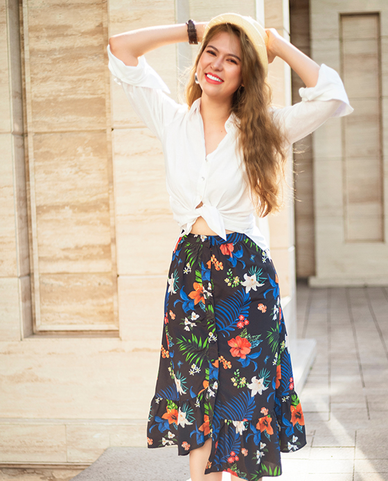 Váy Midi Xoè Lily SKI034 Thời trang thiết kế Hity