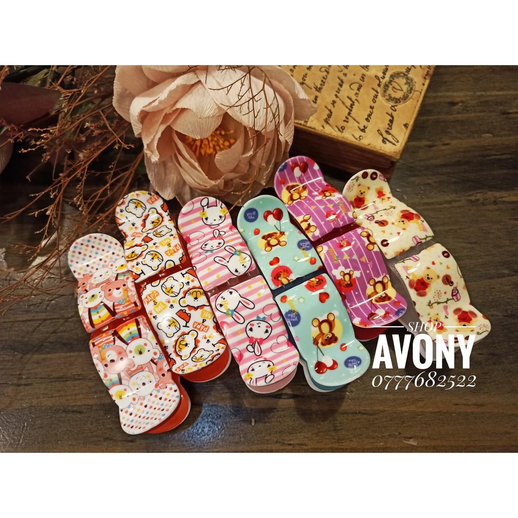 Kẹp tóc càng cua - Bấu tóc hoạ tiết thỏ xinh gam màu trắng hồng Honey