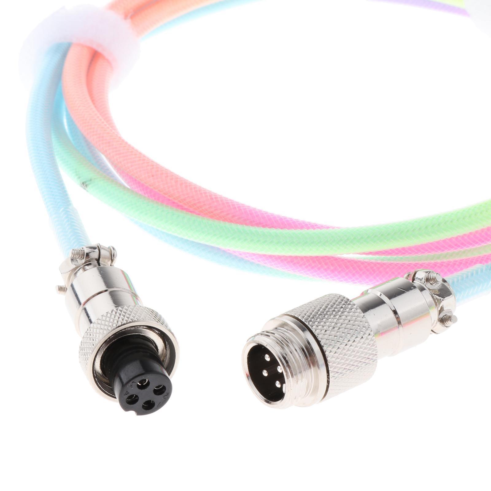 4x 1.8M Micro USB Coiled Cable for Mechanical Keyboard Game Console