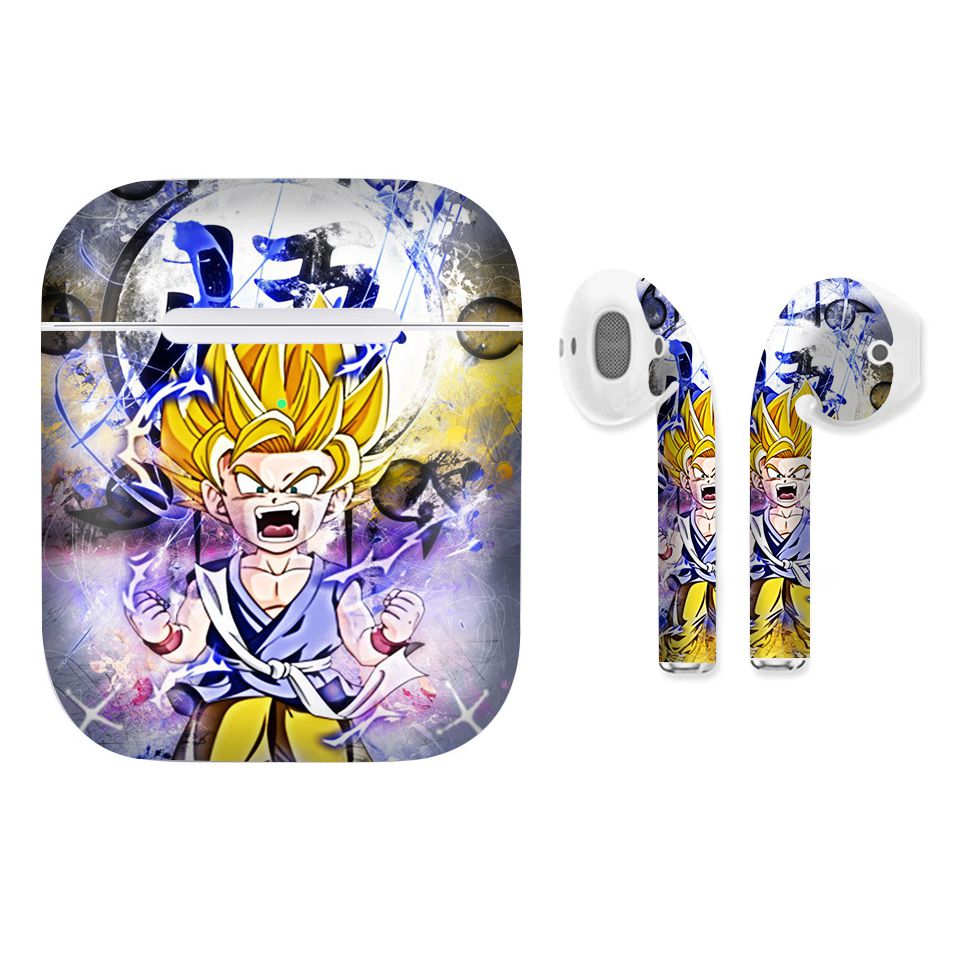 Miếng dán skin chống bẩn cho tai nghe AirPods in hình Dragon Ball - Goku 2 - 7vnr71 (bản không dây 1 và 2)