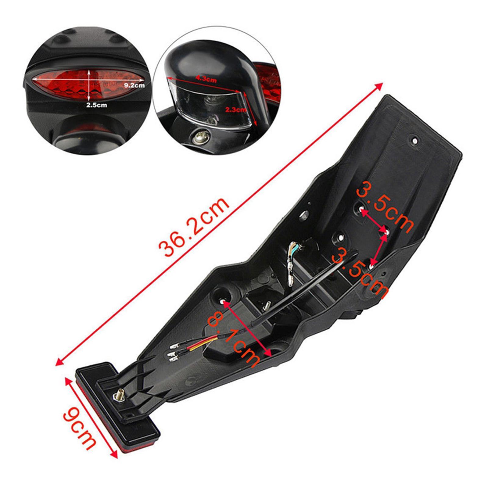 2- Motorbike Motorcycle Rear  Mudguard LED Brake Tail Light for