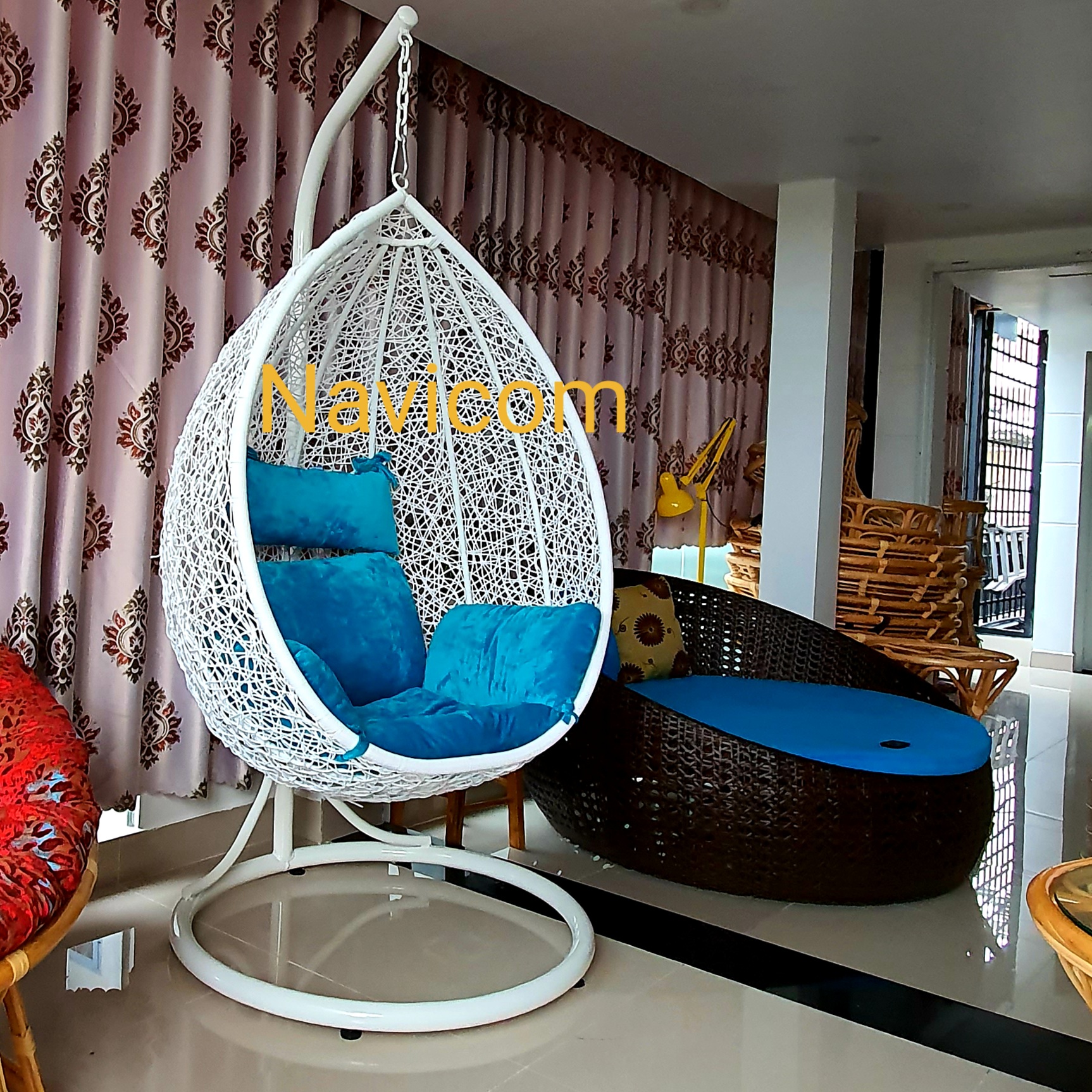 Xích đu giọt nước home decore (khung trắng)