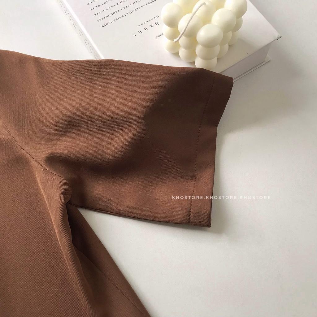 Áo blazer tay ngắn, vest nữ phong cách công sở phom suông 3 màu, có túi nắp, dễ mặc đi làm đi chơi