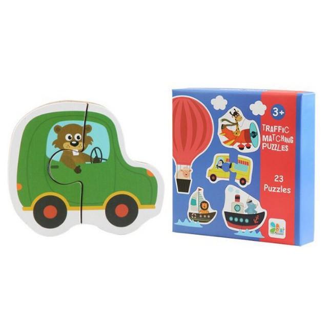 Ghép HÌnh Puzzle 2 Mảnh Hộp Bìa Loại To Đẹp Cho Bé