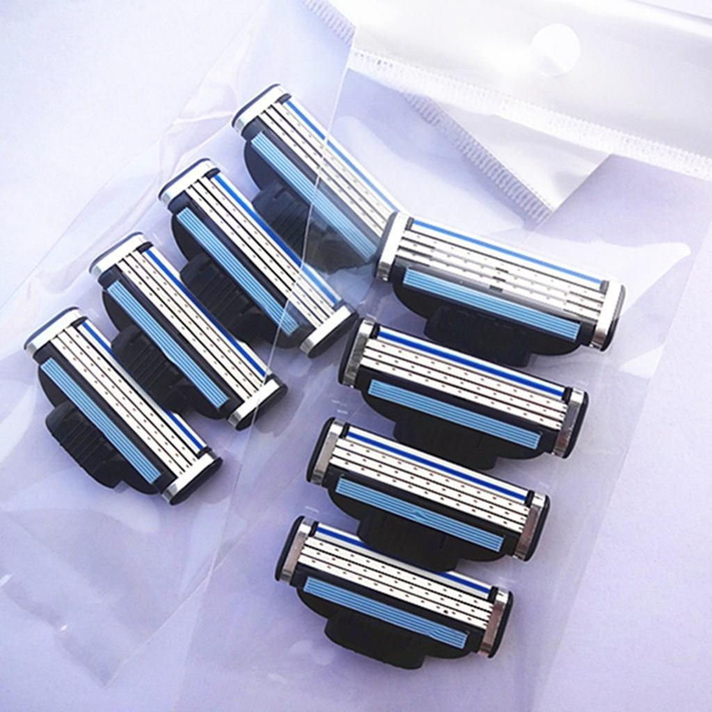 4 Pcs Stainless Steel 3 Layer Razors Blade Men's Shaver Refills Cartridge Blade