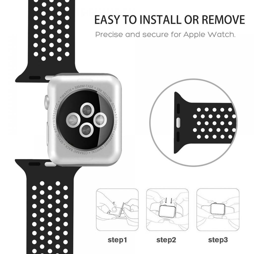 Dây đeo Silicon đục lỗ nhiều màu sắc cho Apple Watch đủ size