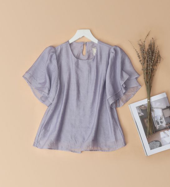 Áo tơ cotton KACHISA cánh tiên màu tím violet