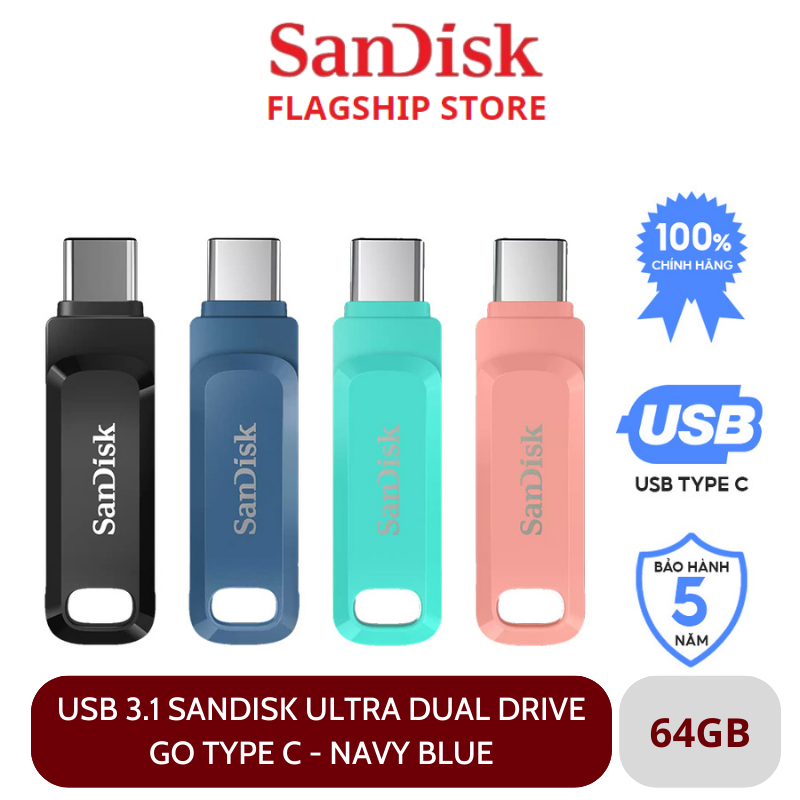 USB 3.1 SanDisk Ultra Dual Drive Go Type C - Hàng Chính Hãng