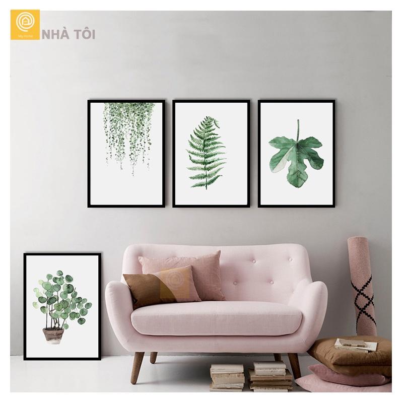 11 mẫu Tranh Vải Canvas Hoa Lá, Treo Tường Trang Trí Phong Cách Nhiệt Đới