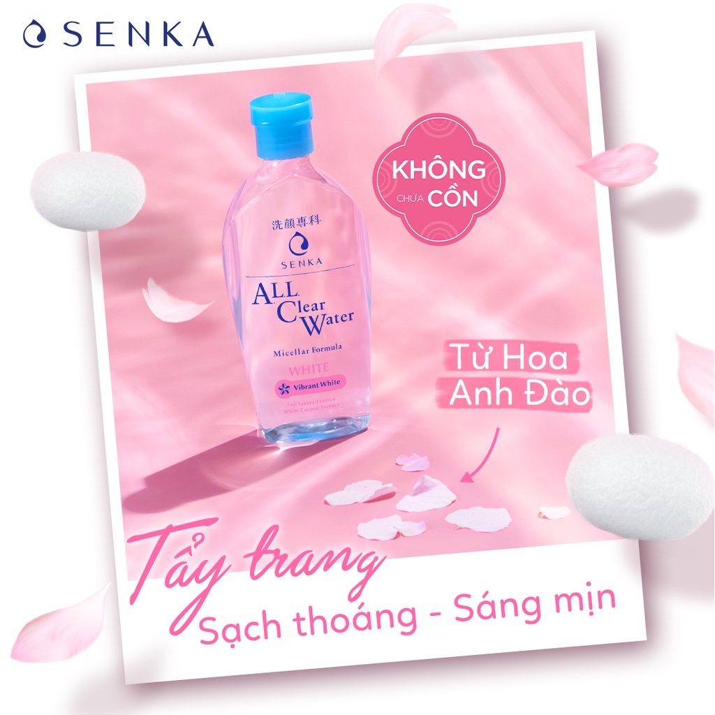 [SENKA] Nước Tẩy Trang Cho Da Khô Nhạy Cảm Giúp Sạch Sâu Và Dưỡng Sáng Làn Da All Clear Water Bright 230ml (Mã 15021)