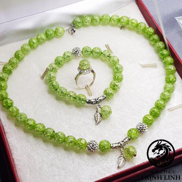 BỘ TRANG SỨC XANH LÁ THIẾT KẾ