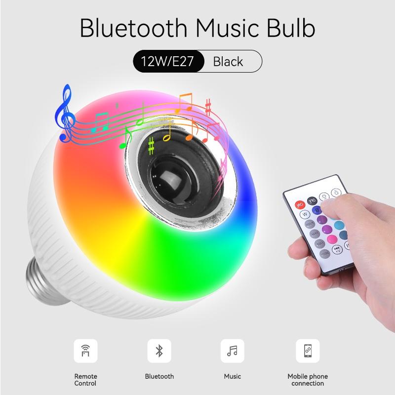 Loa bóng đèn LED Bluetooth Loa âm thanh với chức năng âm thanh E27 Bóng đèn ứng dụng điện thoại thông minh Điều khiển RGBW có thể thay đổi màu Thay đổi màu
