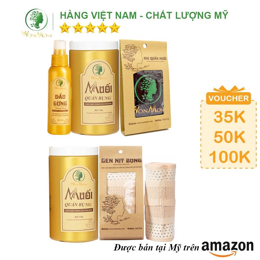 Bộ muối gừng giảm eo sau sinh dưới 3 tháng WonMom