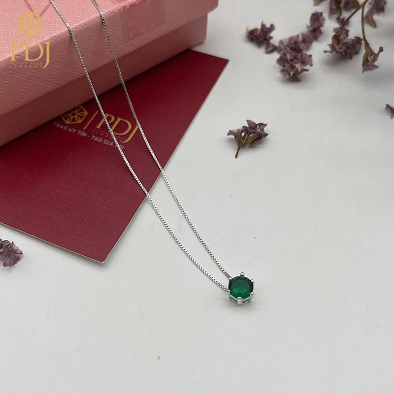 Dây Chuyền Mặt Đá Topaz Xanh Bạc - SP000532 - Bạc ta cao cấp - Tặng kèm hộp đựng - Trang sức PDJ